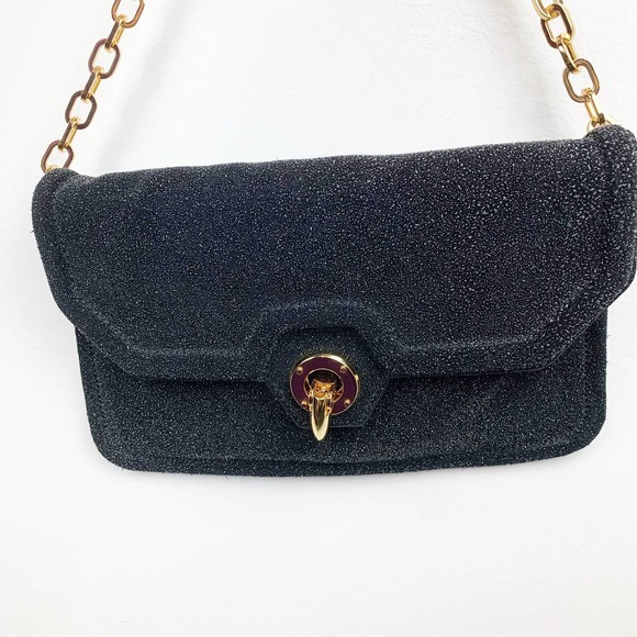 Rachel Zon Black Purse with Gold Chain - Picture 5 of 13